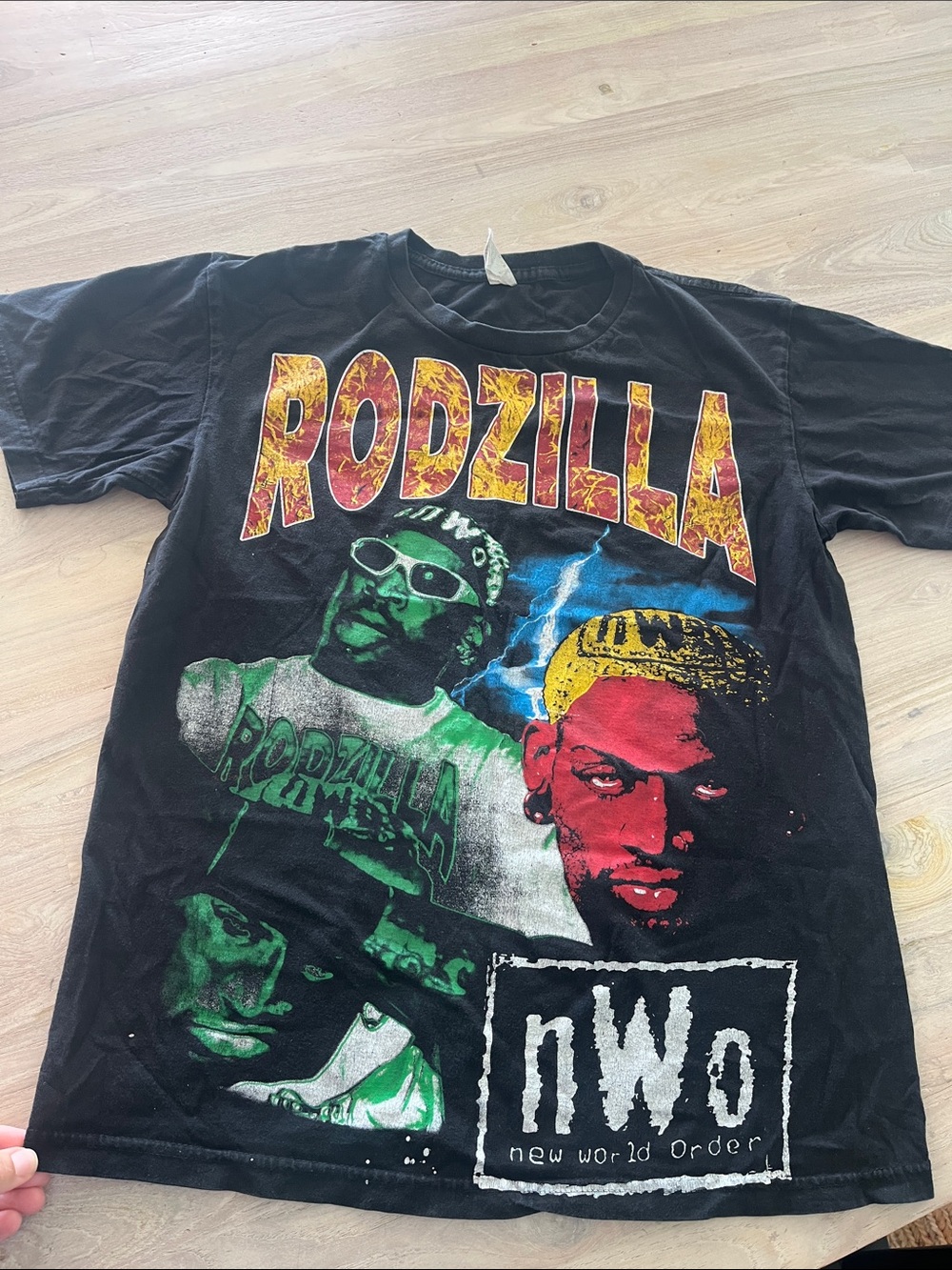 Vintage Rodzilla nWo Graphic Tee - Black with Multicolor Print